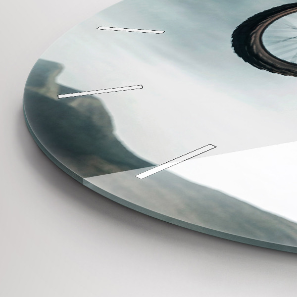 Kulaté skleněné hodiny s fotkou Motocykl Adrenalinový styl