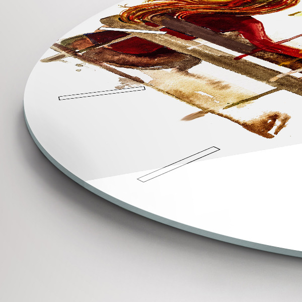 Kulaté skleněné hodiny s fotkou Podzimní krajina