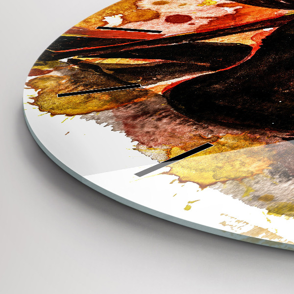 Kulaté skleněné hodiny s fotkou Láska a zamilovaný pár