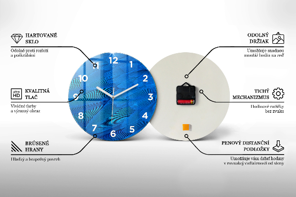 Kulaté skleněné hodiny s fotkou Láska a zamilovaný pár