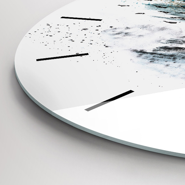 Kulaté skleněné hodiny s fotkou Kapitán s dalekohledem