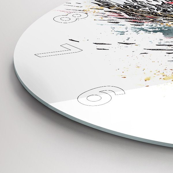 Kulaté skleněné hodiny s fotkou Bojovník na lovu