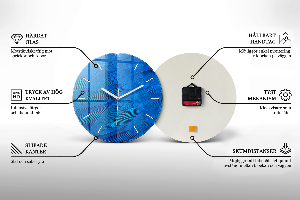 Kulaté skleněné hodiny s fotkou Mořské oko