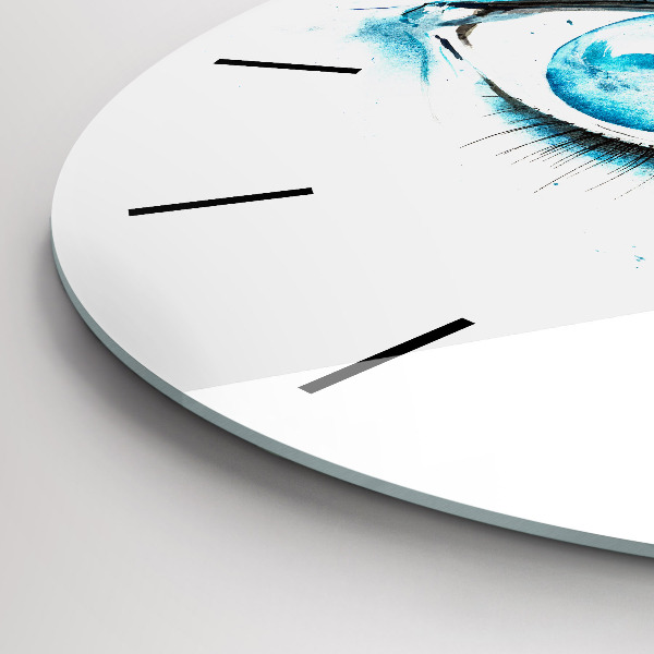 Kulaté skleněné hodiny s fotkou Mořské oko