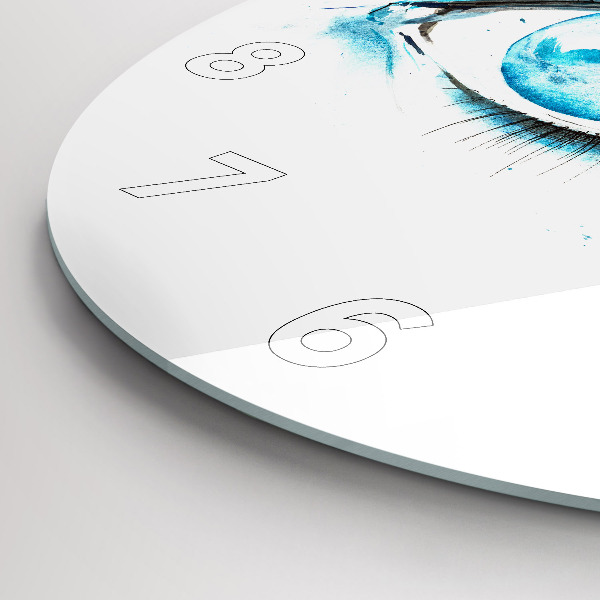 Kulaté skleněné hodiny s fotkou Mořské oko