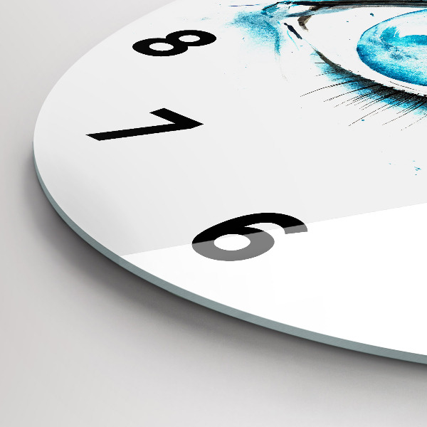 Kulaté skleněné hodiny s fotkou Mořské oko