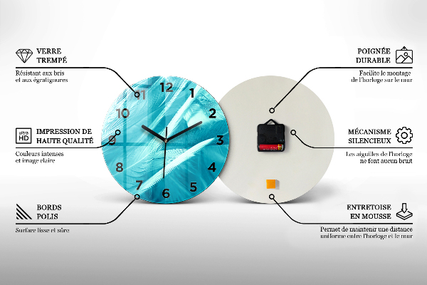 Kulaté skleněné hodiny s fotkou Malované červené máky