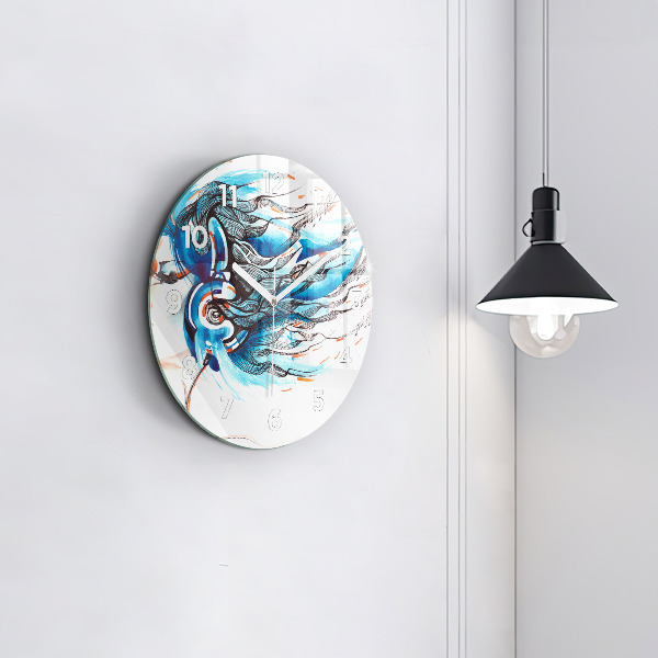 Kulaté skleněné hodiny s fotkou Ilustrace sluchátka