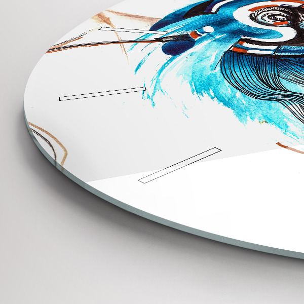 Kulaté skleněné hodiny s fotkou Ilustrace sluchátka