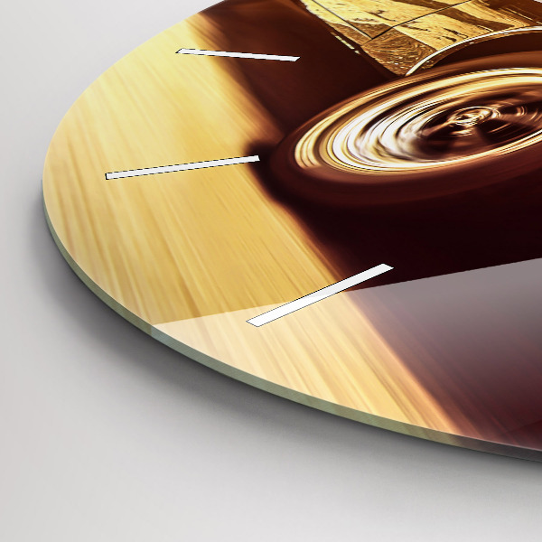 Kulaté skleněné hodiny s fotkou Klasické staré auto