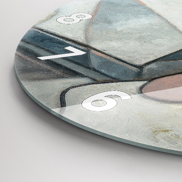 Kulaté skleněné hodiny s fotkou Abstraktní malba