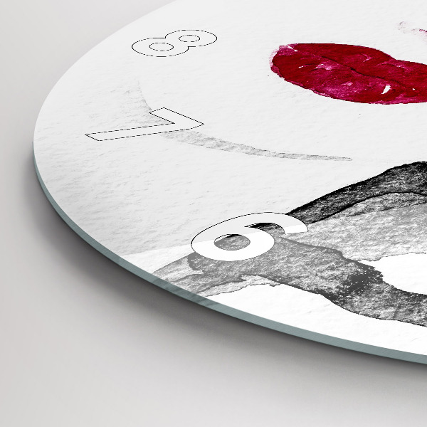 Kulaté skleněné hodiny s fotkou Portrét ženy