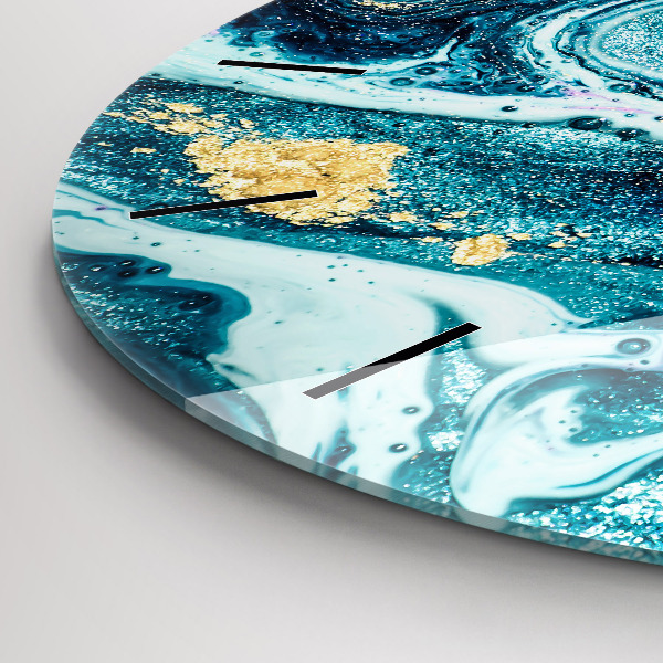 hodiny na skle Abstraktní mramor