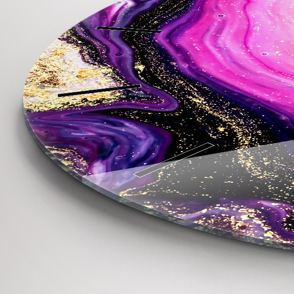 hodiny na skle Abstraktní mramor