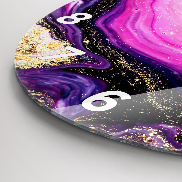 hodiny na skle Abstraktní mramor