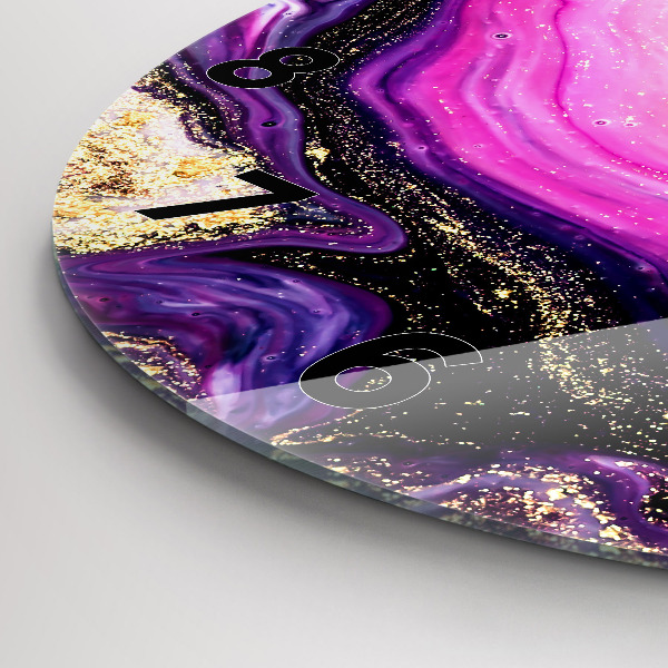 hodiny na skle Abstraktní mramor