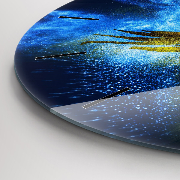 hodiny na skle Barevný papoušek