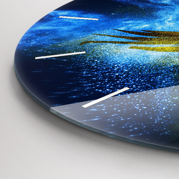 hodiny na skle Barevný papoušek