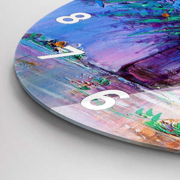 hodiny na skle Květiny ve váze