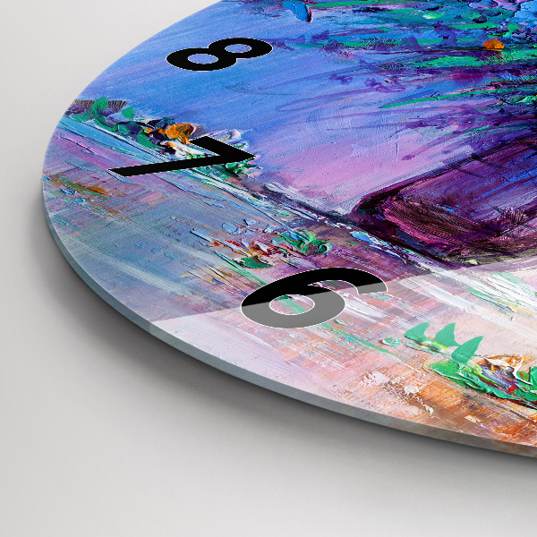 hodiny na skle Květiny ve váze