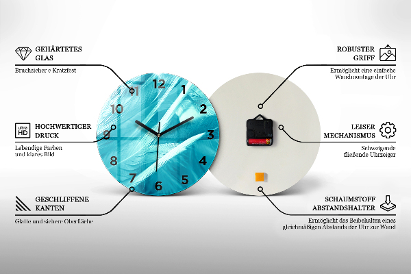 Kulaté skleněné hodiny s fotkou Mikrofon a sluchátka