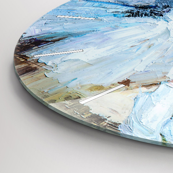 Kulaté skleněné hodiny s fotkou Mladé baletky