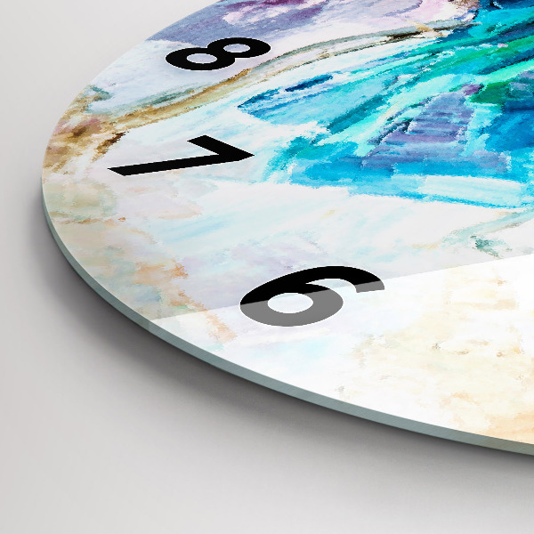 Kulaté skleněné hodiny s fotkou Příprava baletky