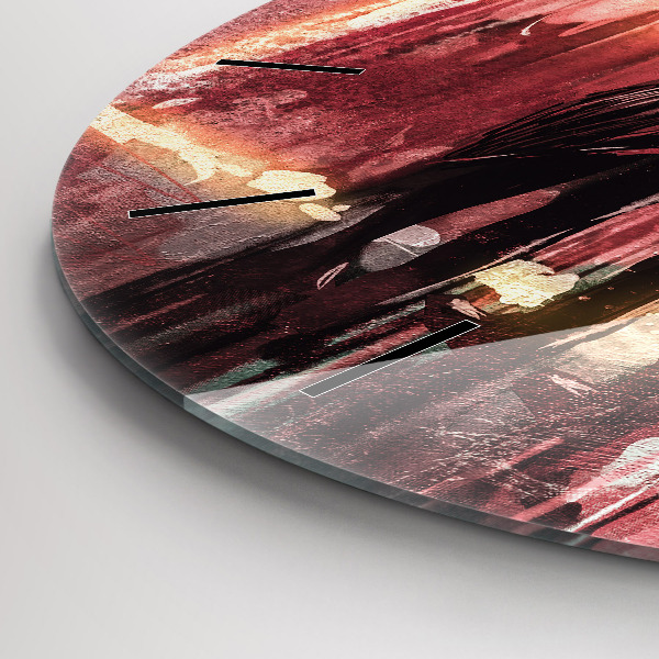 Kulaté skleněné hodiny s fotkou Mladý zamilovaný pár