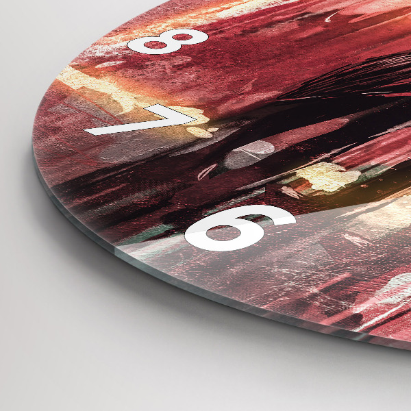 Kulaté skleněné hodiny s fotkou Mladý zamilovaný pár