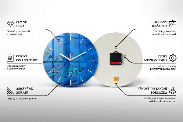 Kulaté skleněné hodiny s fotkou Stará auta