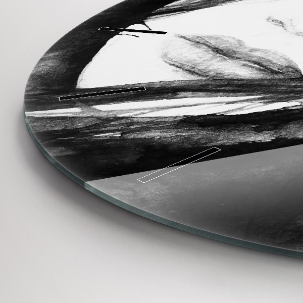 Kulaté skleněné hodiny s fotkou Portrét ženy