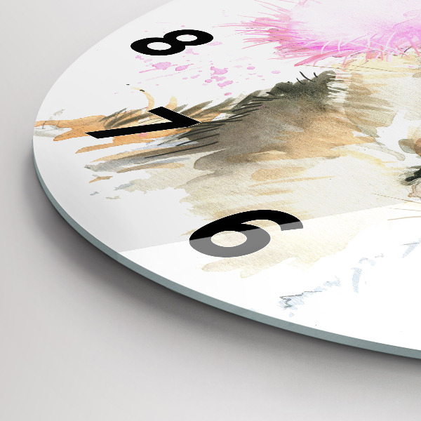 Kulaté skleněné hodiny s fotkou Lesní jelen