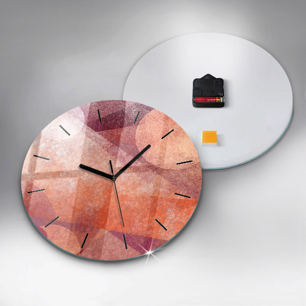 Kulaté skleněné hodiny s fotkou Geometrická abstrakce