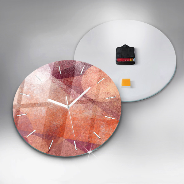 Kulaté skleněné hodiny s fotkou Geometrická abstrakce