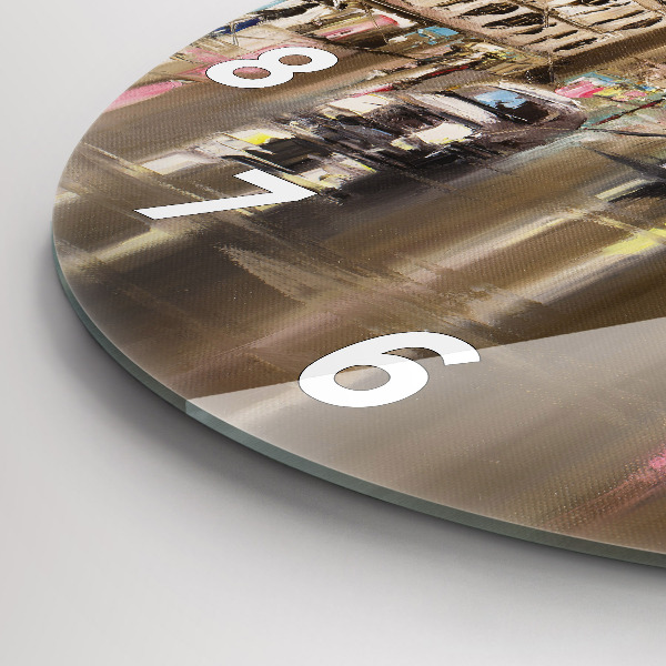 Kulaté skleněné hodiny s fotkou Architektura města Paříže