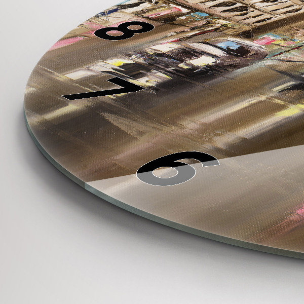 Kulaté skleněné hodiny s fotkou Architektura města Paříže