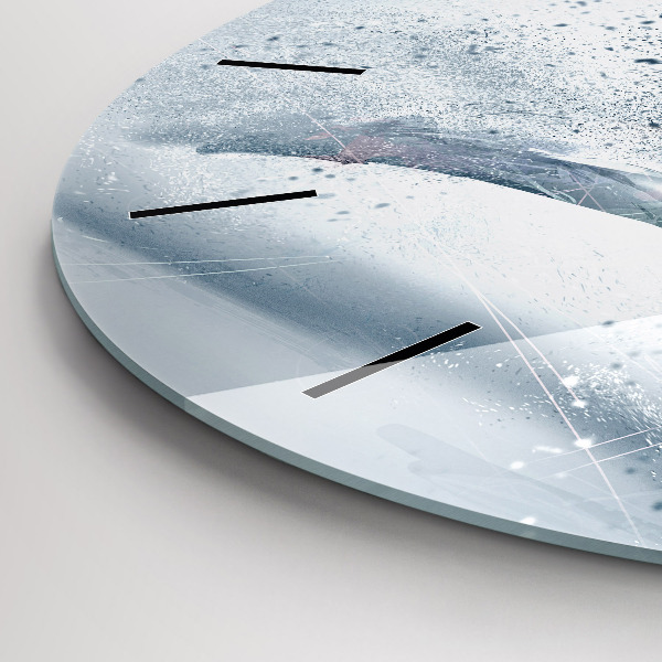 Kulaté skleněné hodiny s fotkou Běžící muž