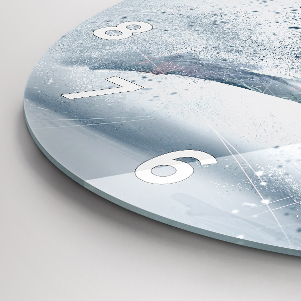 Kulaté skleněné hodiny s fotkou Běžící muž