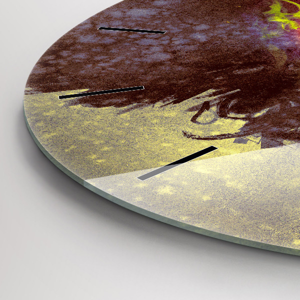 Kulaté skleněné hodiny s fotkou Žena v lese