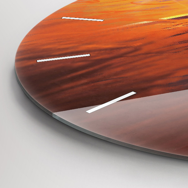 Kulaté skleněné hodiny s fotkou Rytíř s mečem