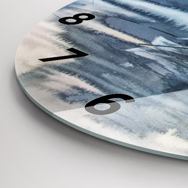 hodiny na skle Rybář na jezeře