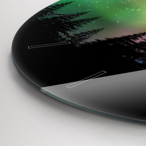 hodiny na skle Polární záře