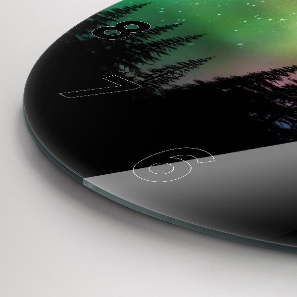 hodiny na skle Polární záře