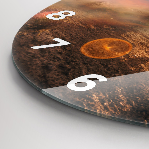 hodiny na skle Muž na motorce