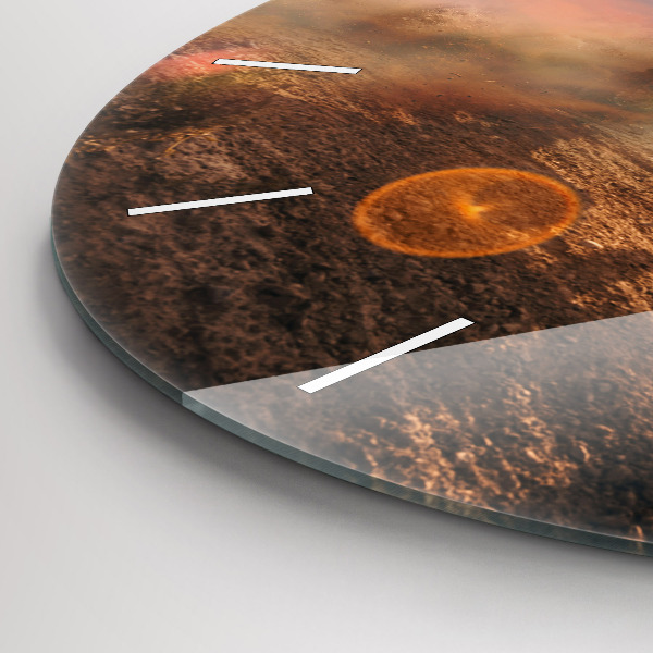 hodiny na skle Muž na motorce