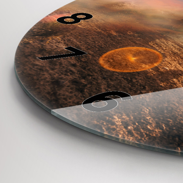 hodiny na skle Muž na motorce