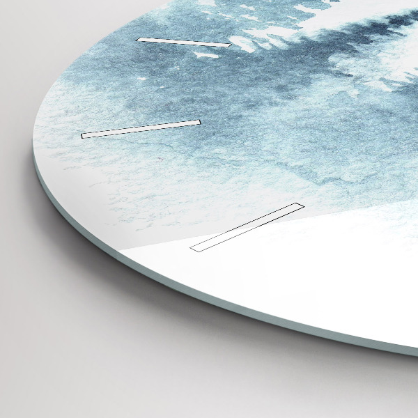 hodiny na skle Zimní les