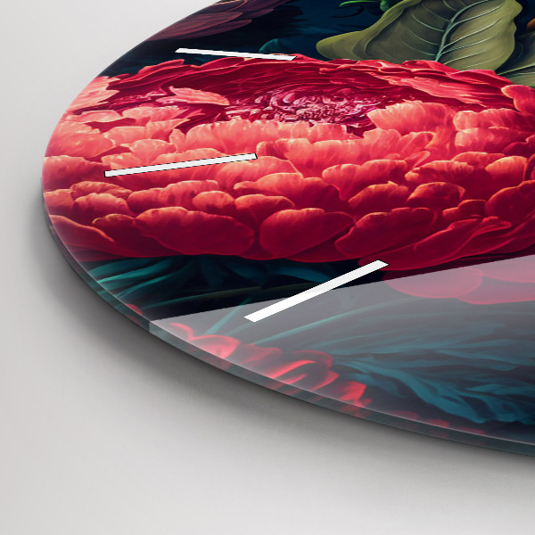 hodiny na skle Vintage kytice květin