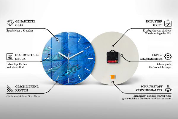 hodiny na skle Tekutá abstrakce