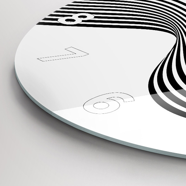 hodiny na skle Černobílé umění